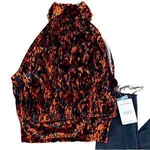 Free people velvet animal print halter